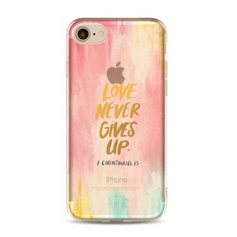 ETUI NA TELEFON IPHONE 5/5S - LOVE NEVER GIVES UP ETUI16WZ7