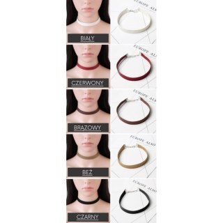 NASZYJNIK CHOKER SKÓRZANY - BEZ N480BEZ