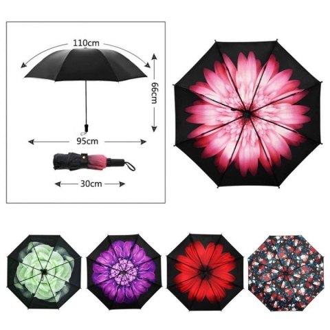 PARASOL UMBRELLA FIOLETOWE WZORY PAR01WZ15