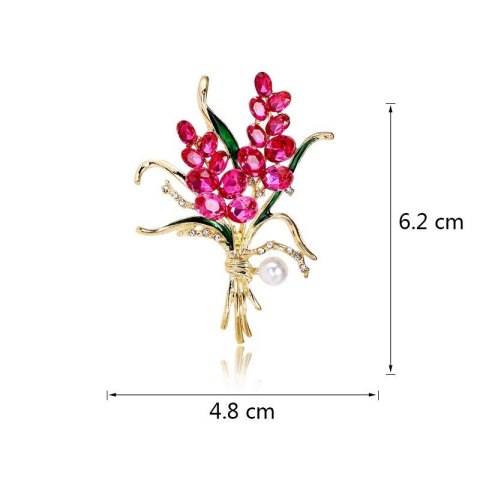 Broszka ozdobna Kryształowy Bukiet Kwiatów BZ138R