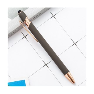 Długopis metalowy touch pen soft touch szary DL05