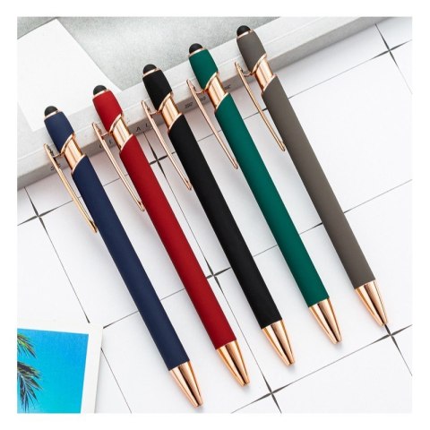 Długopis metalowy touch pen soft touch zieleń DL03