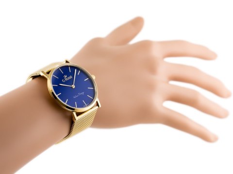 ZEGAREK G. ROSSI - 8709B2 (zg775e) gold/blue + BOX