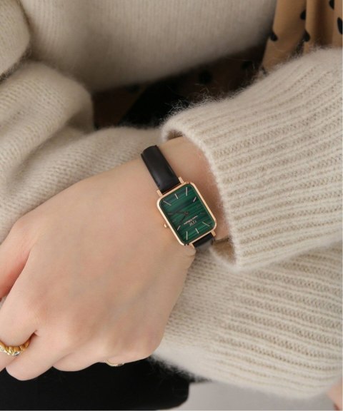 ZEGAREK DAMSKI DANIEL WELLINGTON DW00100439 - Quadro Pressed Sheffield Gold Emerald 32mm + BOX