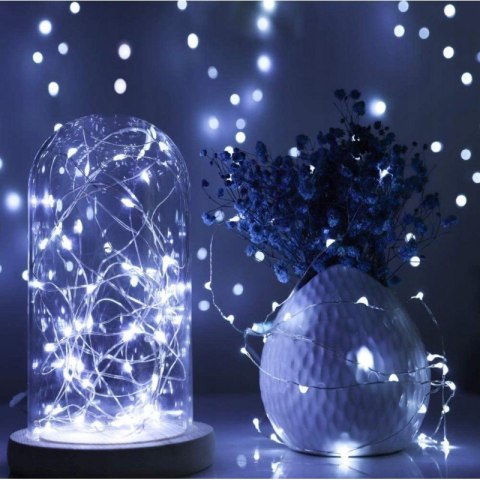 Światełka lampki na żyłce 100 LED USB + programator ZIMNE BIAŁE LAMP37B Światełka lampki na żyłce 100 LED USB + programator ZIMNE BIAŁE LAMP37B
