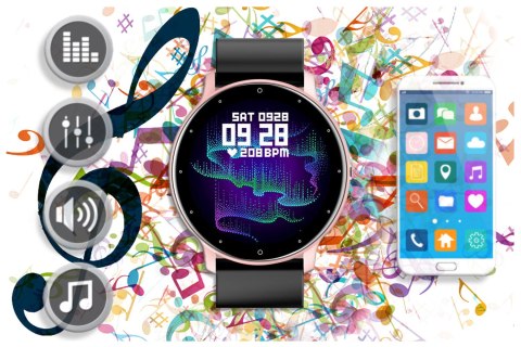 SMARTWATCH UNISEX GRAVITY GT1-2 PULSOMETR, WŁASNE TARCZE (sg015b)