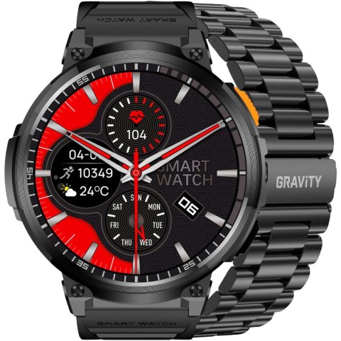 SMARTWATCH MĘSKI GRAVITY GT23-1 - LATARKA, DODATKOWY PASEK (sg031a)