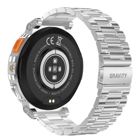 SMARTWATCH MĘSKI GRAVITY GT23-2 - LATARKA, DODATKOWY PASEK (sg031b)