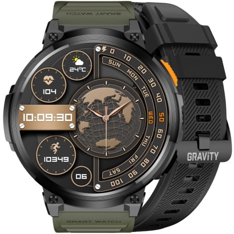 SMARTWATCH MĘSKI GRAVITY GT23-5 - LATARKA, DODATKOWY PASEK (sg031e)