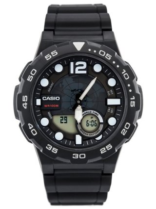 ZEGAREK MĘSKI CASIO AEQ-100W 1AV (zd070a) - WORLD TIME + BOX