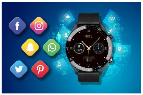 SMARTWATCH MĘSKI GRAVITY GT4-1 - WYKONYWANIE POŁĄCZEŃ, KROKOMIERZ (sg023a)