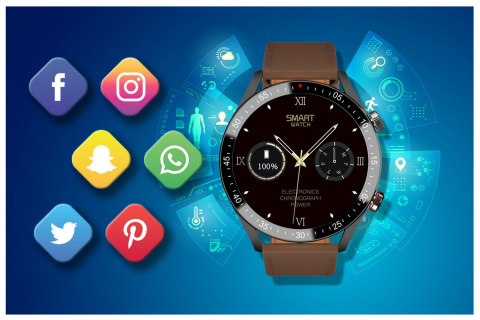 SMARTWATCH MĘSKI GRAVITY GT4-6 - WYKONYWANIE POŁĄCZEŃ, KROKOMIERZ (sg023f)