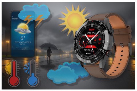 SMARTWATCH MĘSKI GRAVITY GT4-6 - WYKONYWANIE POŁĄCZEŃ, KROKOMIERZ (sg023f)