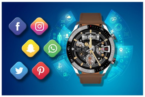 SMARTWATCH MĘSKI GRAVITY GT4-7 - WYKONYWANIE POŁĄCZEŃ, KROKOMIERZ (sg023g)