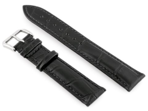 Pasek skórzany do zegarka W64 - czarny - 20mm Pasek skórzany do zegarka W64 - czarny - 20mm