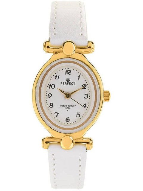 ZEGAREK DZIECIĘCY PERFECT L036-01 KOMUNIJNY - biały/złoty + BOX (zp799b)