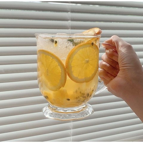 Filiżanka szklanka ryflowana duża 500 ml 1szt SZK159