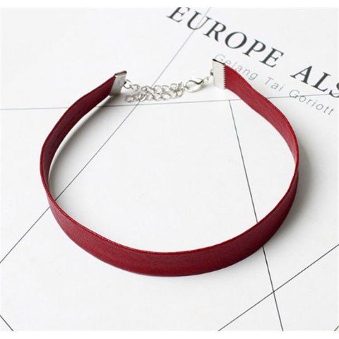 NASZYJNIK CHOKER SKÓRZANY - CZERWONY N480CZE NASZYJNIK CHOKER SKÓRZANY - CZERWONY N480CZE