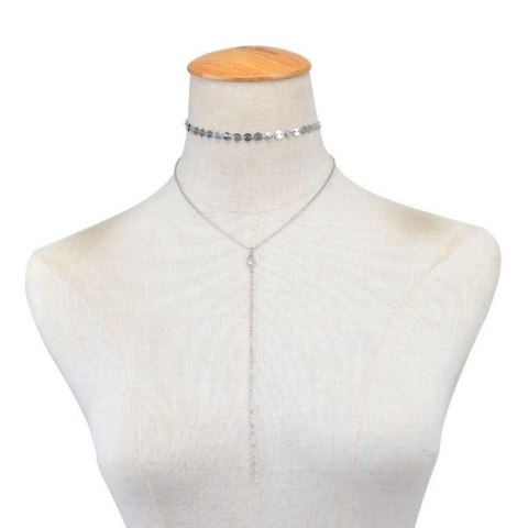 NASZYJNIK CHOKER wpadający Z DIAMENCIKIEM N537S NASZYJNIK CHOKER wpadający Z DIAMENCIKIEM N537S