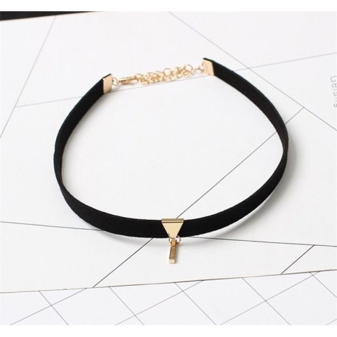 NASZYJNIK CZARNO-ZŁOTY CHOKER TASIEMKA N471 NASZYJNIK CZARNO-ZŁOTY CHOKER TASIEMKA N471