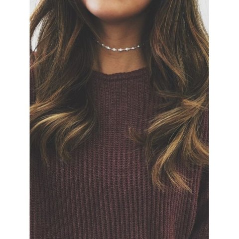 NASZYJNIK DELIKATNY CHOKER KRYSZTAŁKI SREBRNY N551S NASZYJNIK DELIKATNY CHOKER KRYSZTAŁKI SREBRNY N551S