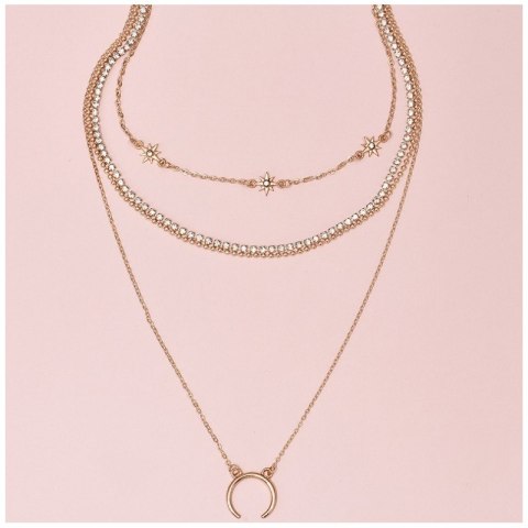Naszyjnik choker delikatny 4W1 poczwórny złoty N747 Naszyjnik choker delikatny 4W1 poczwórny złoty N747