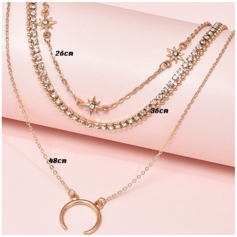Naszyjnik choker delikatny 4W1 poczwórny złoty N747 Naszyjnik choker delikatny 4W1 poczwórny złoty N747