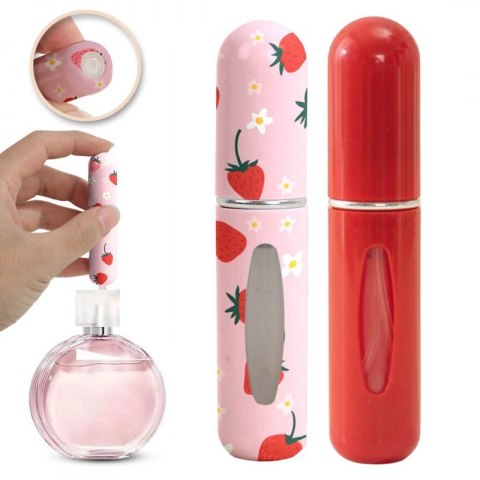 Zestaw 2szt. ATOMIZERÓW podróżnych na perfumy 5ML Truskawki dozownik AK17 Zestaw 2szt. ATOMIZERÓW podróżnych na perfumy 5ML Truskawki dozownik AK17