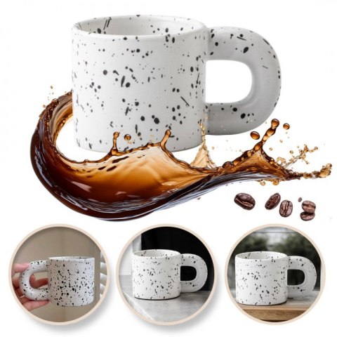 Ceramiczny, nakrapiany kubek z uchem 300 ml Matowy CUP19 Ceramiczny, nakrapiany kubek z uchem 300 ml Matowy CUP19