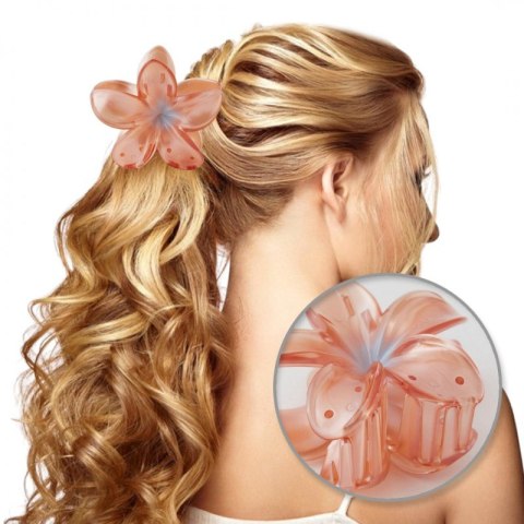 Spinka do włosów klamra XL kwiat OMBRE transparent pomarańcz 7,5 x 8cm SP397POM Spinka do włosów klamra XL kwiat OMBRE transparent pomarańcz 7,5 x 8cm SP397POM