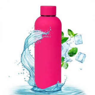 BUTELKA, BIDON TERMICZNY, TERMOS 500ML, STAL NIERDZEWNA, FUKSJA BD46F