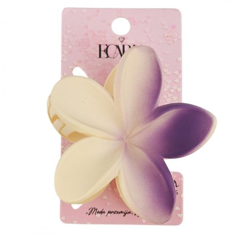 Spinka do włosów klamra XL kwiat OMBRE matowy kremowy z fioletem 7,5 x 8cm SP402 Spinka do włosów klamra XL kwiat OMBRE matowy kremowy z fioletem 7,5 x 8cm SP402