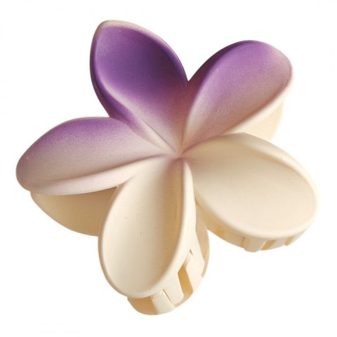 Spinka do włosów klamra XL kwiat OMBRE matowy kremowy z fioletem 7,5 x 8cm SP402 Spinka do włosów klamra XL kwiat OMBRE matowy kremowy z fioletem 7,5 x 8cm SP402
