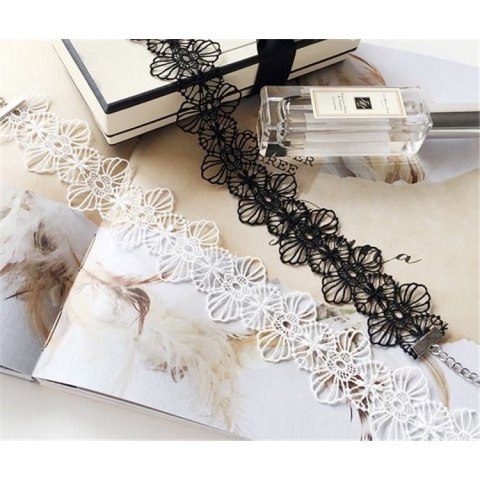 NASZYJNIK CHOKER KORONKA BIAŁY N302B NASZYJNIK CHOKER KORONKA BIAŁY N302B