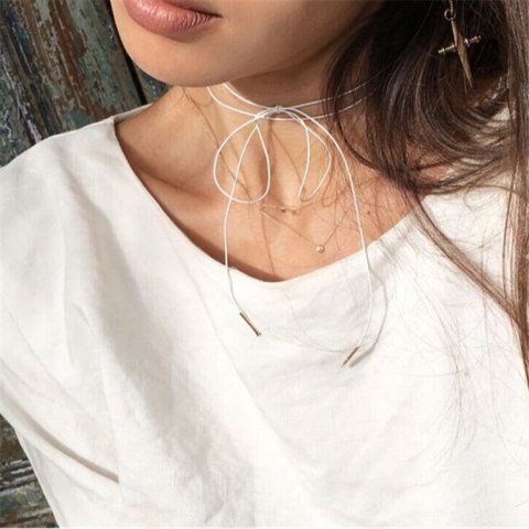 Naszyjnik choker biel N298B Naszyjnik choker biel N298B